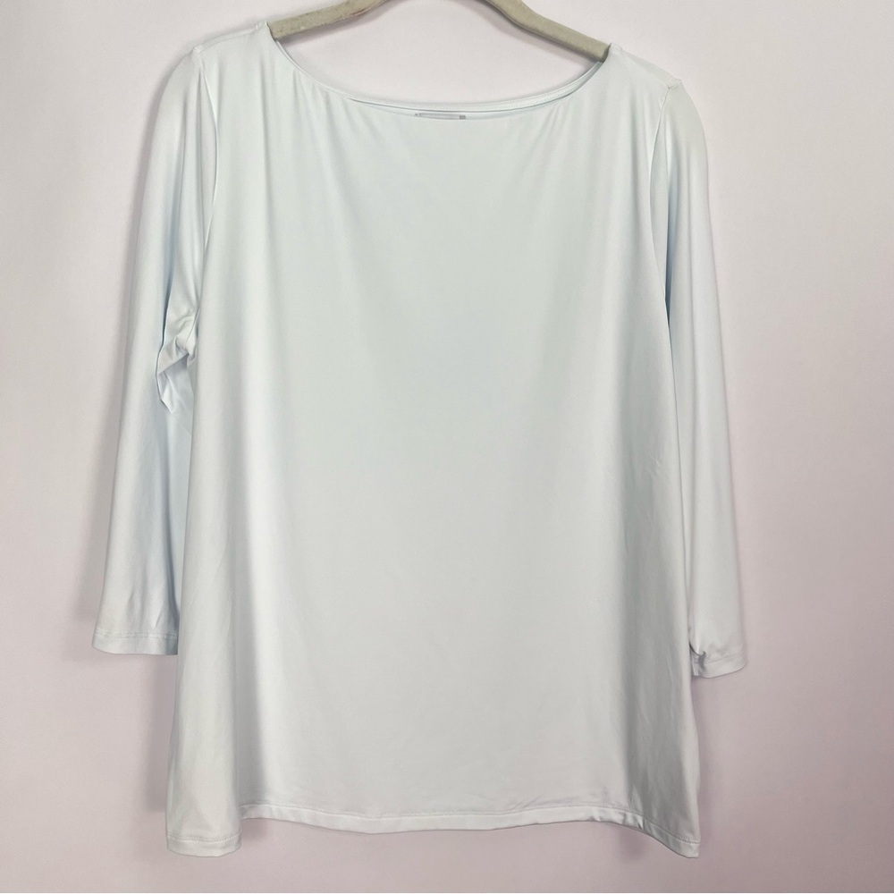 Nordstrom Rack Athletic Performance Material 3/4 Sleeves White Shirt Sz Large